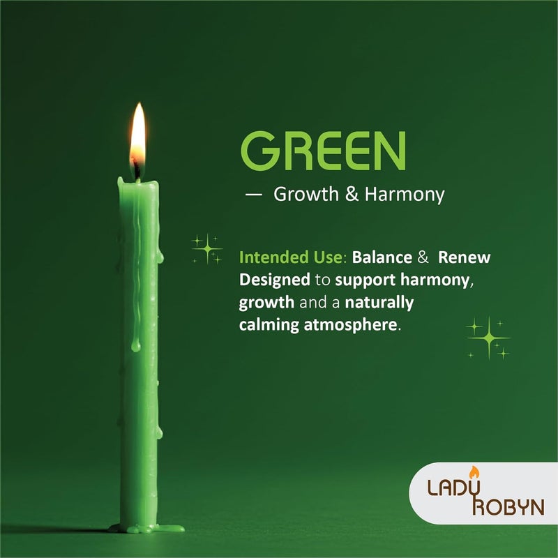 LadyRobyn Set of 20 Solid Color Taper Candles – 4-Inch Dripless Paraffin Wax Candles with Cotton Wick – Ideal for Weddings, Shabbat, Holiday & Home Decor, Gift Set (Green) - Image 5